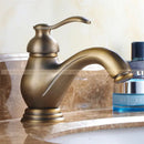 GobekUsa Antique Brass Single Handle Deck Mount Bathroom Sink Faucet.