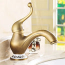 GobekUsa Antique Brass Single Handle Deck Mount Bathroom Sink Faucet.