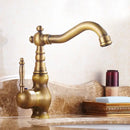 GobekUsa Antique Brass Single Handle Kitchen Sink Faucet Hot & Cold Water Mixer