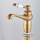 GobekUsa Antique Brass Single Handle Kitchen Sink Faucet Hot & Cold Water Mixer