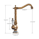 GobekUsa Antique Brass Single Handle Kitchen Sink Faucet Hot & Cold Water Mixer