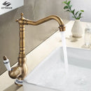 GobekUsa Antique Brass Single Handle Kitchen Sink Faucet Hot & Cold Water Mixer