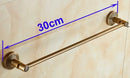 Antique brass floral engraved single towel bar bathroom rack by Decorbites