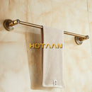 Antique brass floral engraved single towel bar bathroom rack by Decorbites