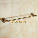 Antique brass floral engraved single towel bar bathroom rack by Decorbites