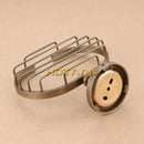 Antique brass soap holder woven wire basket bathroom dish by Decorbites