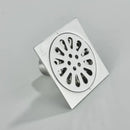Antique brass square fish carved floor drain bathroom strainer by Decorbites
