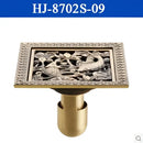 GobekUsa Antique Brass Square Shower Floor Drain Strainer Grate - HJ-8702S