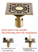 GobekUsa Antique Brass Square Shower Floor Drain Strainer Grate - HJ-8702S