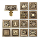 GobekUsa Antique Brass Square Shower Floor Drain Strainer Grate - HJ-8702S