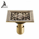 GobekUsa Antique Brass Square Shower Floor Drain Strainer Grate - HJ-8702S