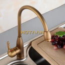 GobekUsa Antique Brass Swivel Basin Mixer Tap - Kitchen & Bathroom Faucet