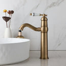 GobekUsa Antique Brass Swivel Bathroom Faucet Mixer Tap with Single Handle