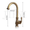 GobekUsa Antique Brass Swivel Bathroom Faucet Mixer Tap with Single Handle