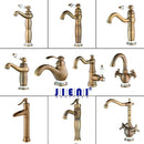 GobekUsa Antique Brass Swivel Bathroom Faucet Mixer Tap with Single Handle