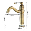 GobekUsa Antique Brass Swivel Bathroom Faucet Mixer Tap with Single Handle