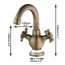 GobekUsa Antique Brass Swivel Bathroom Faucet Mixer Tap with Single Handle
