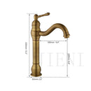 GobekUsa Antique Brass Swivel Bathroom Faucet Mixer Tap with Single Handle