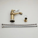 GobekUsa Antique Brass Swivel Bathroom Faucet Mixer Tap with Single Handle