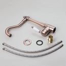 GobekUsa Antique Brass Swivel Kitchen Faucet with Ceramic Handle for Countertop Sink