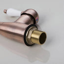 GobekUsa Antique Brass Swivel Kitchen Faucet with Ceramic Handle for Countertop Sink