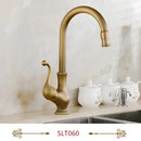 GobekUsa Antique Brass Swivel Spout Kitchen Faucet Single Handle Vessel Sink Mixer Tap