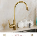 GobekUsa Antique Brass Swivel Spout Kitchen Faucet Single Handle Vessel Sink Mixer Tap