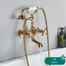GobekUsa Antique Brass Telephone Shape Wall Mounted Bathtub Faucet