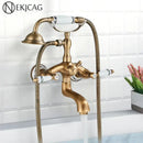GobekUsa Antique Brass Telephone Shape Wall Mounted Bathtub Faucet