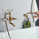 GobekUsa Antique Brass Telephone Shape Wall Mounted Bathtub Faucet