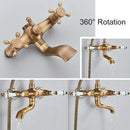 GobekUsa Antique Brass Telephone Shape Wall Mounted Bathtub Faucet