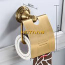 Antique brass ornate toilet paper holder bathroom accessory by Decorbites