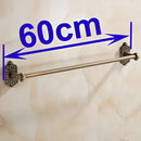 Ornate antique brass towel bar bathroom wall mounted scrollwork rack by Decorbites