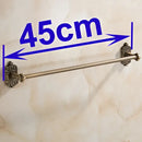 Ornate antique brass towel bar bathroom wall mounted scrollwork rack by Decorbites