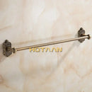 Ornate antique brass towel bar bathroom wall mounted scrollwork rack by Decorbites