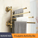 GobekUsa Antique Brass Towel Rack 4-Tier Bathroom Wall Shelf Holder Bars Pants Hanger