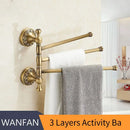 GobekUsa Antique Brass Towel Rack 4-Tier Bathroom Wall Shelf Holder Bars Pants Hanger