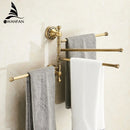 GobekUsa Antique Brass Towel Rack 4-Tier Bathroom Wall Shelf Holder Bars Pants Hanger
