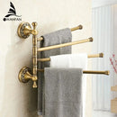 GobekUsa Antique Brass Towel Rack 4-Tier Bathroom Wall Shelf Holder Bars Pants Hanger