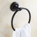Antique brass rope textured towel ring bathroom wall rack by Decorbites