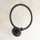 Antique brass rope textured towel ring bathroom wall rack by Decorbites