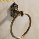 Antique brass scrollwork towel ring bathroom decorative holder by Decorbites