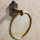 Antique brass scrollwork towel ring bathroom decorative holder by Decorbites