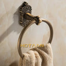 Antique brass scrollwork towel ring bathroom decorative holder by Decorbites