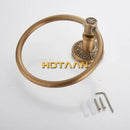 Antique brass floral towel ring bathroom wall mount holder by Decorbites
