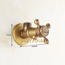 Antique brass water control triangle valve bathroom cross handle tap by Decorbites
