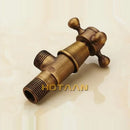Antique brass water control triangle valve bathroom cross handle tap by Decorbites