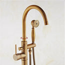 GobekUsa Antique Brass Tub Faucet Swivel Spout Filler Hot Cold Mixer Tap