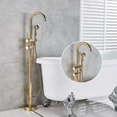 GobekUsa Antique Brass Tub Faucet Swivel Spout Filler Hot Cold Mixer Tap