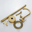 GobekUsa Antique Brass Tub Faucet Swivel Spout Filler Hot Cold Mixer Tap
